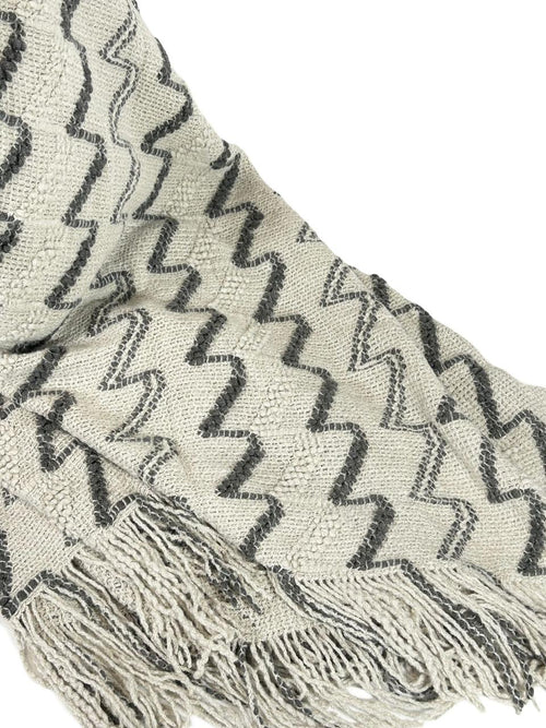 manta fraza tejida beige gris  lasos 130x170 cm