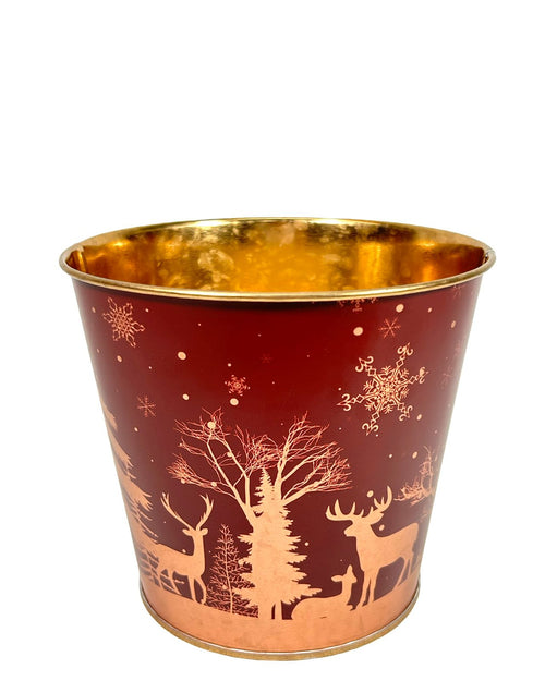 macetero metalico navideño 10x13 cm