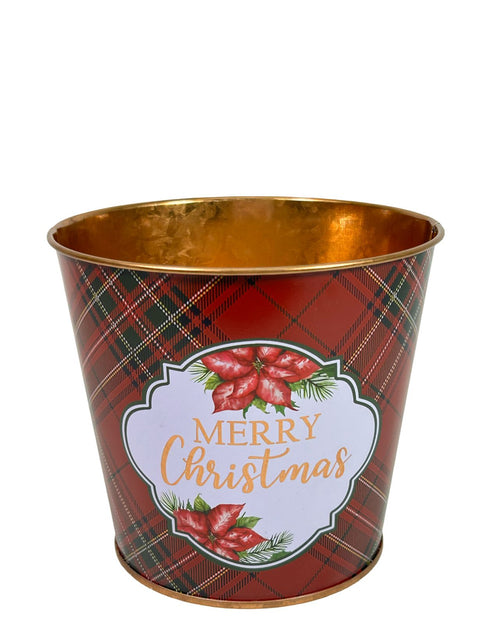 macetero metalico navidad  oval reno y arbol  10x13 cm  cm