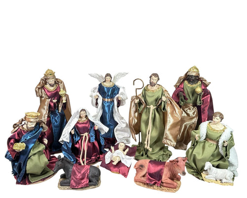 Pesebre quiteño color blue 10piezas  36 cm