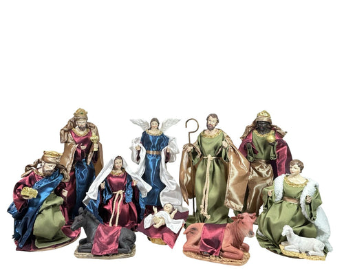 Pesebre quiteño color blue 10piezas  36 cm