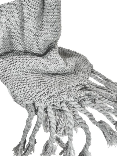 manta fraza tejida gris  lasos 127x152 cm