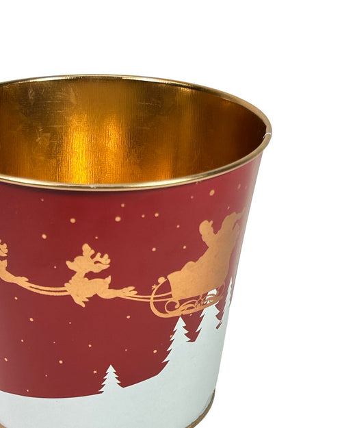 macetero metalico navideño 10x13 cm