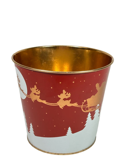 macetero metalico navideño 10x13 cm