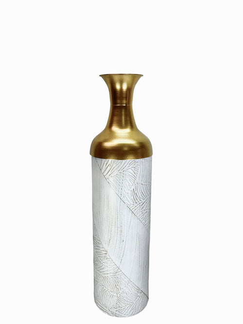 florero grande metalico hojas 77 cm