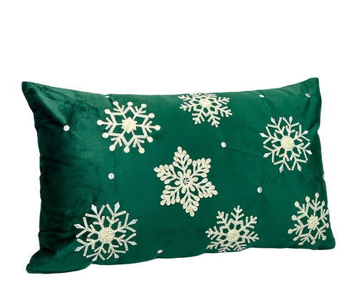 cojin rojo navidad  copitos  rectangular30x50 cm ( no incluye relleno )