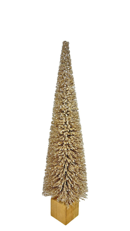 arbol dorado con base de madera 76 cm de alto