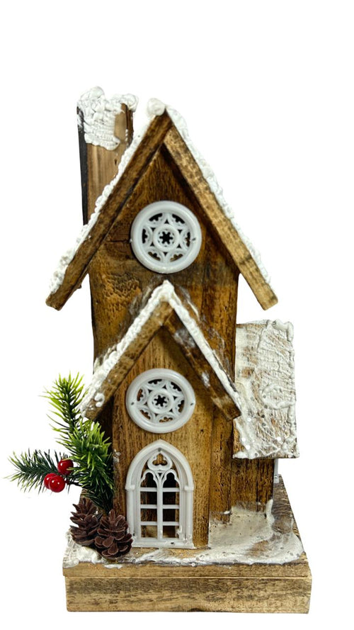 casa 3 techos canadian  madera 32x16 cm