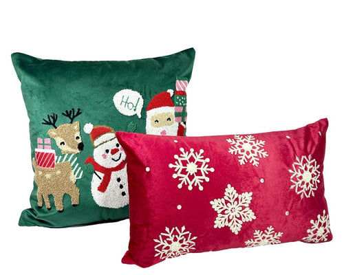 funda cojin santa hombre nieve y reno 45x45 cm (no incluye relleno )