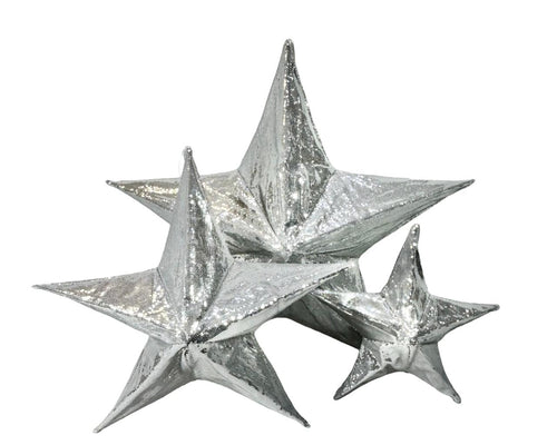 estrella flexi super brillo 3 tamaños plateada