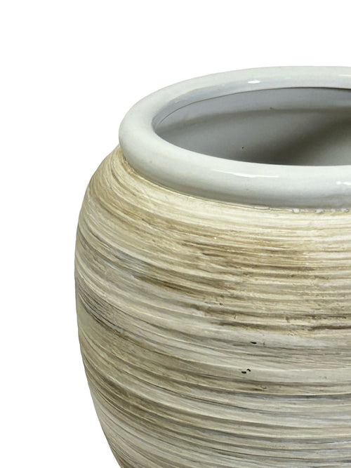 jarron ceramica terra boho 18x17 cm