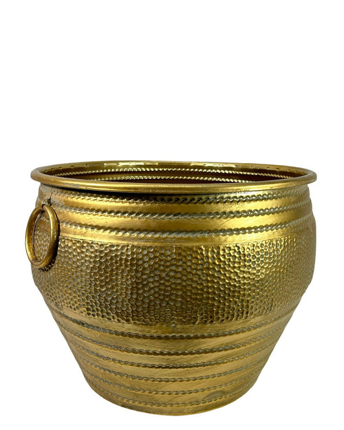 macetero metalico dorado 3 tamaños