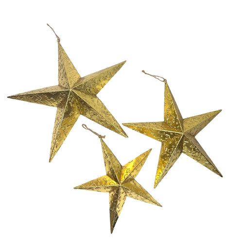 Estrella dorada metalica 3 tamaños