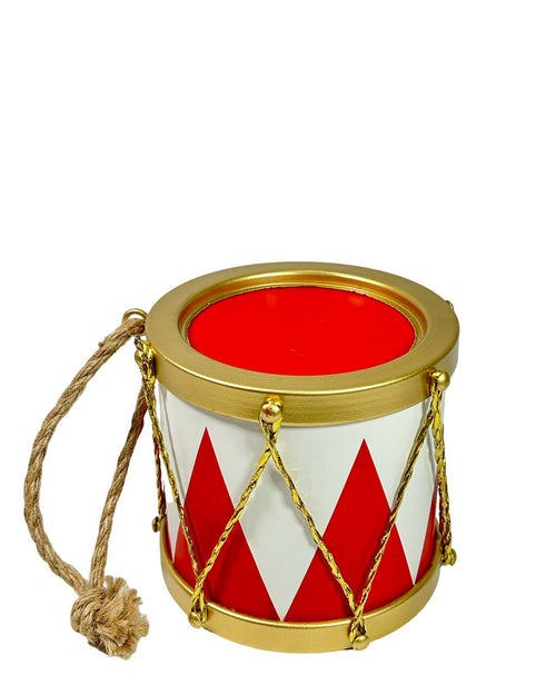 tambor festibal rojo  metalico 14x15 cm