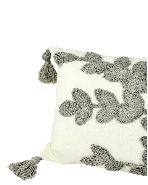 Cojin funda hojas laurel gris 30x50 cm ( no incluye relleno )