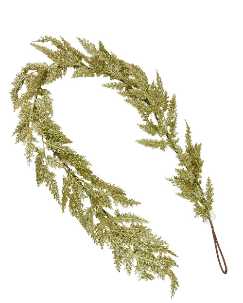 guirnalda guia pino dorada  chispas 180 cm