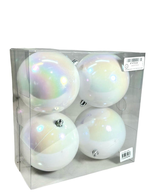 Bola blanca tornasol 12cm x 4 pc