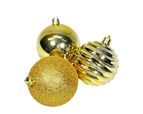 paquete de bolas dorada mixed x20 unidades 7 cm