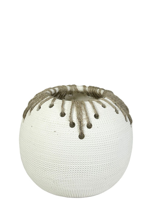 Jarron round boho en ceramica 15x17