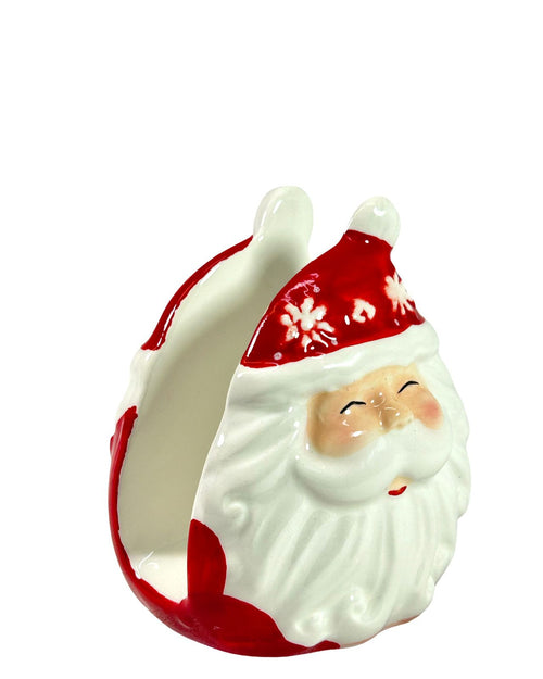 servilletero santa gorro en  ceramica 10x9 cm