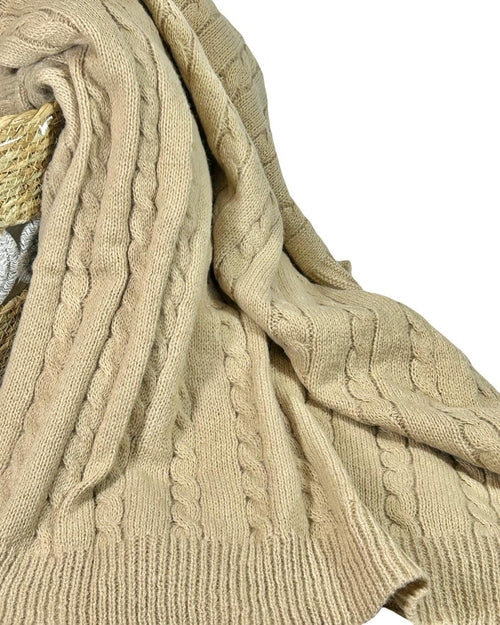 manta o trop camel lazos  gruesa 130x170 cm