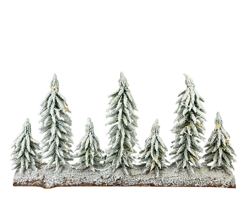 Adorno de árbol nevado  mix  tamaños en latex 58 cm largo x 30 cm de alto