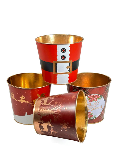 macetero metalico navideño 10x13 cm