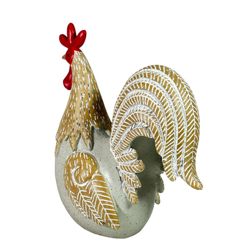 gallo y gallina  beige  diferentes tamaños polirecina