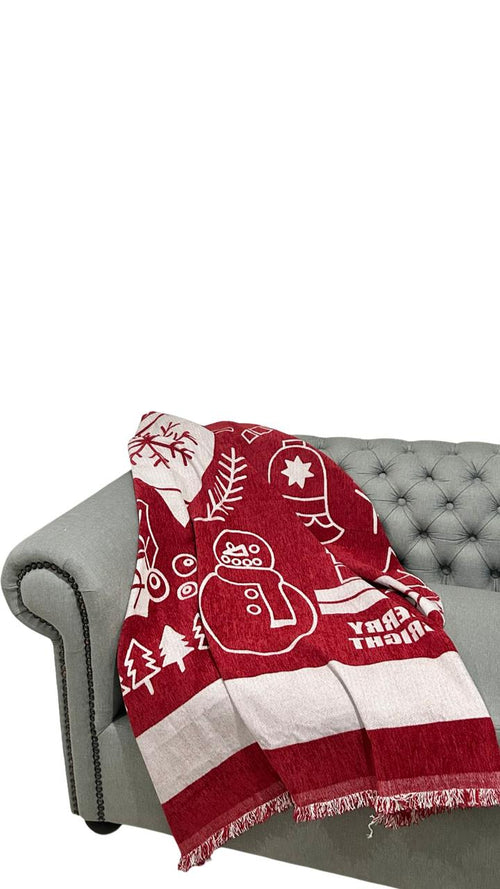 PIE DE CAMA - CUBRE SOFA NAVIDEÑO 130X180