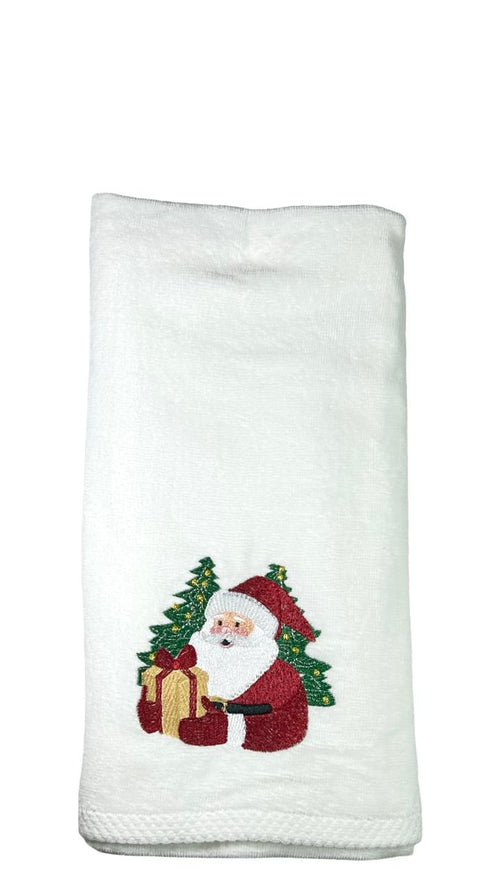 toalla navidad blanca santa arbol 2 tamaños