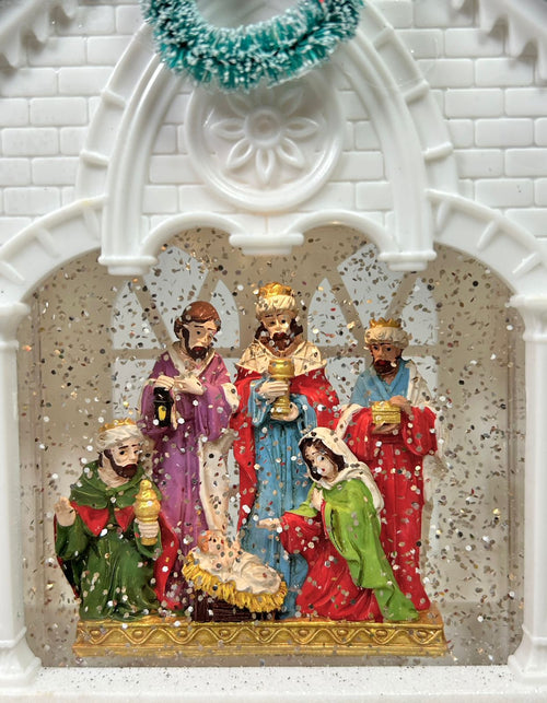burbuja nacimiento casa blanca musical 30x14 cm
