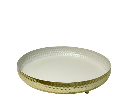 Centro martillado dorado con blanco 2 tamaños