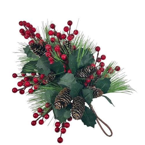 adorno ramilletes berrys piñas 40x25 cm