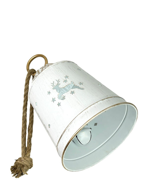 CAMPANA GRANDE BLANCA CON RENOS ARTIS 29X18 CM