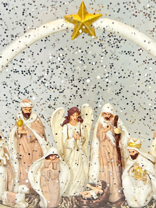 nacimiento burbuja white  musical 26x22 cm