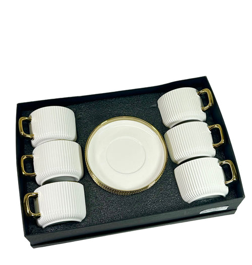 juego de vajilla te royal blanco y dorado x 12 pc