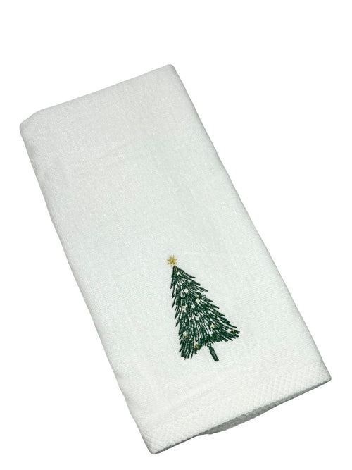 Toalla navideña blanca de arbol 500gm pequeña 40x66 cm