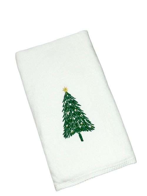 Toalla navideña blanca de árbol mediana 500gm 1metrox50 cm
