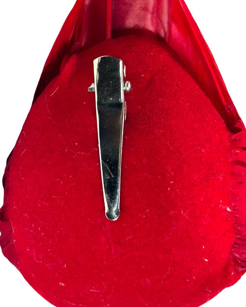 Pajaro cardinal rojo con gorro de lana 13x9cm