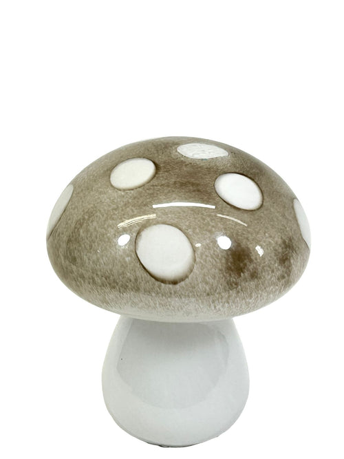hongo en cristal grande beige 18x16 cm
