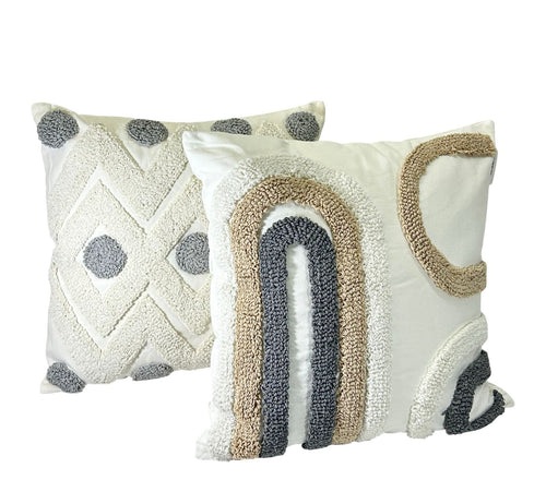 cojin funda arcos beige y camel 45x45 cm ( no incluye relleno )