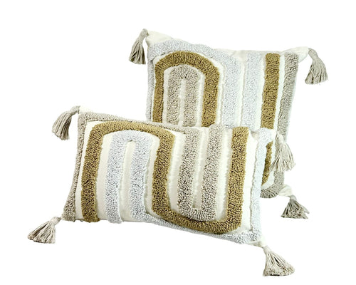 funda cojin bordado budapes beige 45x45 cm  (no incluye relleno)