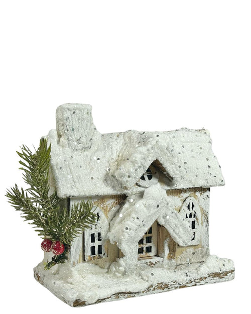 Casita nieve con luz 15 x 16cm