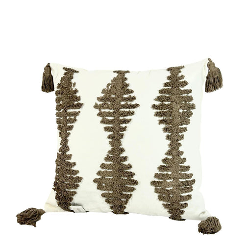Cojin funda rombos cafe 45x45cm ( no incluye relleno )