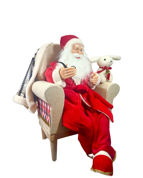 santa claus en silla grande musical 80x55 cm