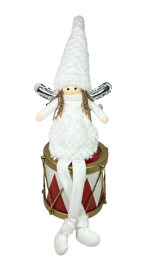 Hada angel sentada dorada y plata 50x13 cm