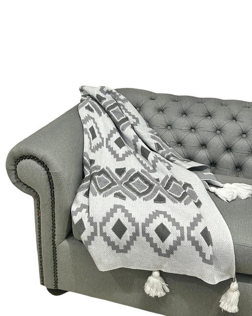 frazada rombos gris 130x170 cm