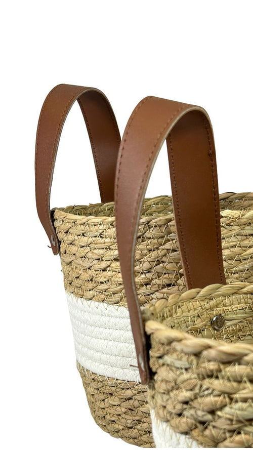 Set x 3 cestos tejidos 17,14,13 cm