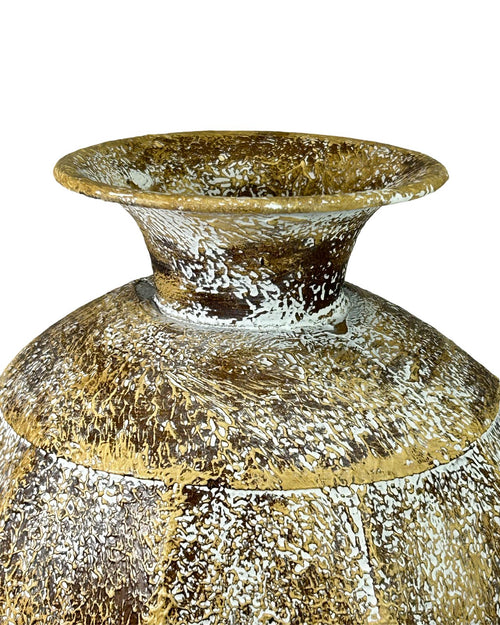 jarron metalico artist ocre 2 tamaños