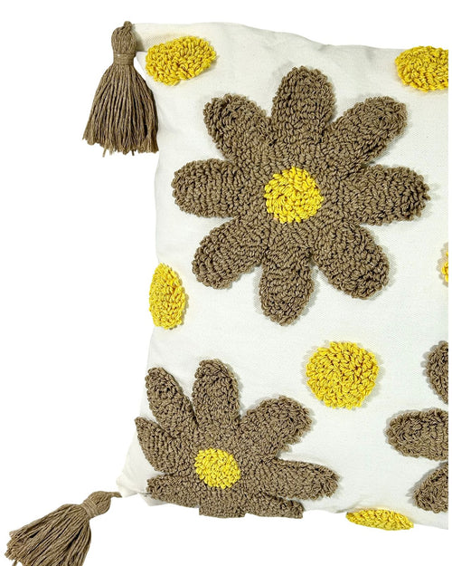 funda cojin cuadrado flores moka45x45 cm (no incluye relleno )